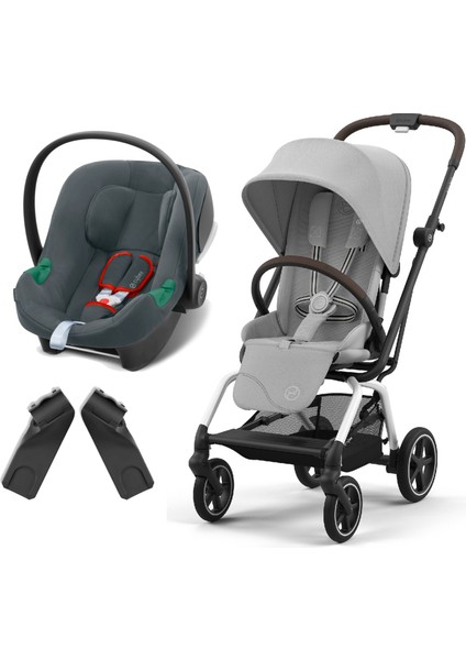 Muhteşem Travel Sette Kaçırılmayacak Fırsat Cybex Eezy S Twist+2 (Magic Black) + Eezy Twist Adaptör + Cybex Aton B2 Isize (Steel Grey)