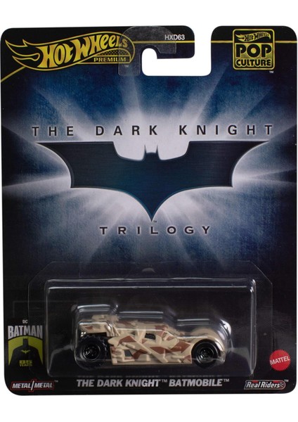Wheels Batman Kara Şövalye Batmobile Die Cast Model Araba - Ölçek 1:64 - Uzunluk 7 cm Pop Kültür HXD97