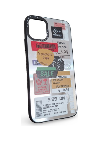 Apple iPhone 11 Uyumlu Ayna Detaylı Sert Silikon Tasarımlı Logolu Yazılı Kaliteli Tarz Kılıf