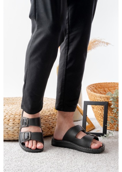 Günlük Rahat Anatomik Yumuşak Taban Şık Tokalı Erkek Dış Mekan Terlik modelleri