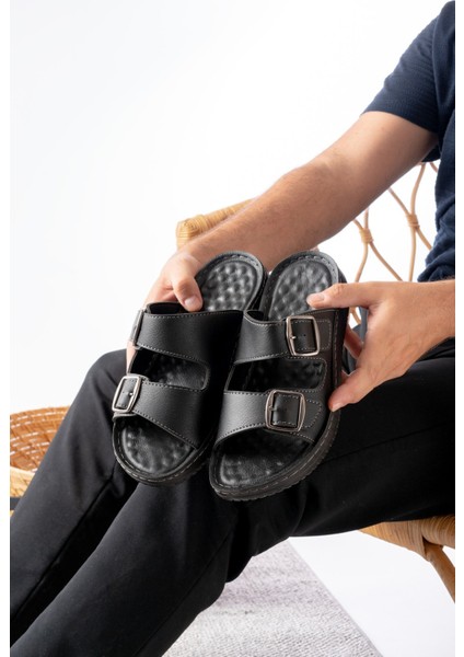 Günlük Rahat Anatomik Yumuşak Taban Şık Tokalı Erkek Dış Mekan Terlik fırsatları