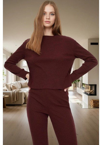 Kadın Kaşkorse Örme Pijama Takımı Kış Mevsimi Için Rahat Özenle Seçilmiş Zarif Tasarım
