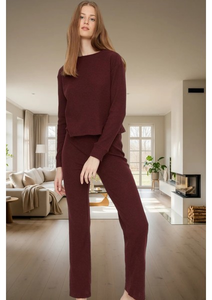 Kadın Kaşkorse Örme Pijama Takımı Kış Mevsimi Için Rahat Özenle Seçilmiş Zarif Tasarım fiyatları