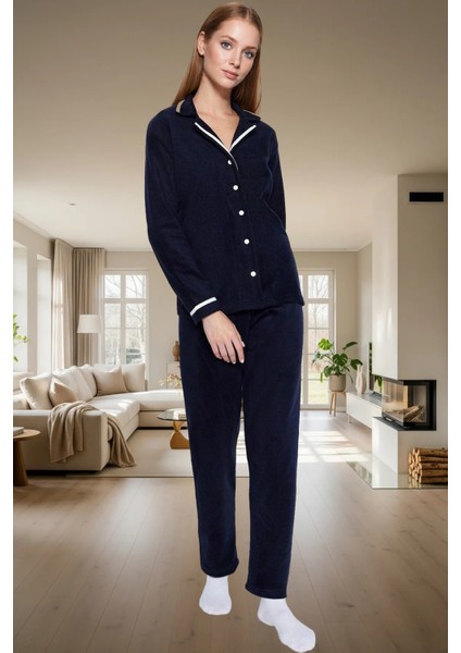 Kadın Kışlık Polar Örme Pijama Takımı Uyku Bantlı Fitted Kalıp Mükemmel Uyum Premium Kalite fiyatları