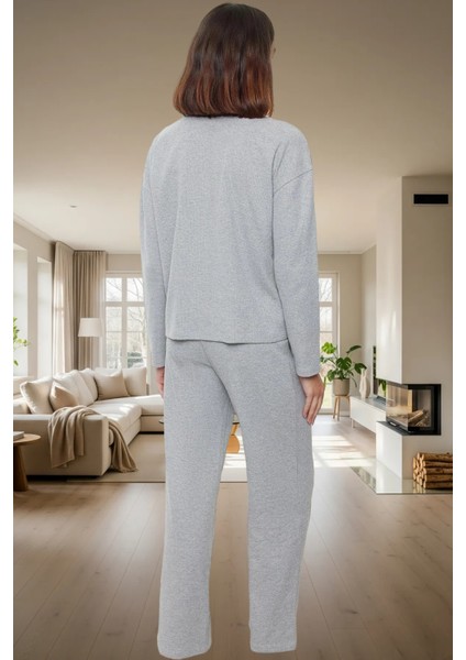 Kadın Waffle Kumaş Pijama Takımı Regular Kalıp Uzun Paça Homewear Kaliteli Işçilik Premium Kalite modelleri