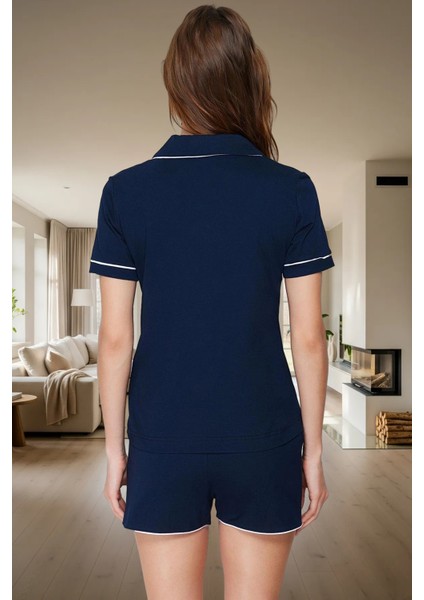 Kadın Pamuklu Kısa Kollu Regular Pijama Takımı Homewear Yazlık Kaliteli Işçilik Günlük Kullanım Için modelleri