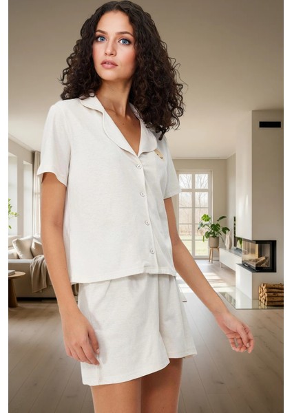 Kadın Nakışlı Pamuklu Polyester Örme Pijama Takımı Trend Tasarım Yüksek Kalite fiyatları