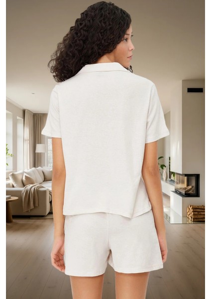 Kadın Nakışlı Pamuklu Polyester Örme Pijama Takımı Trend Tasarım Yüksek Kalite modelleri