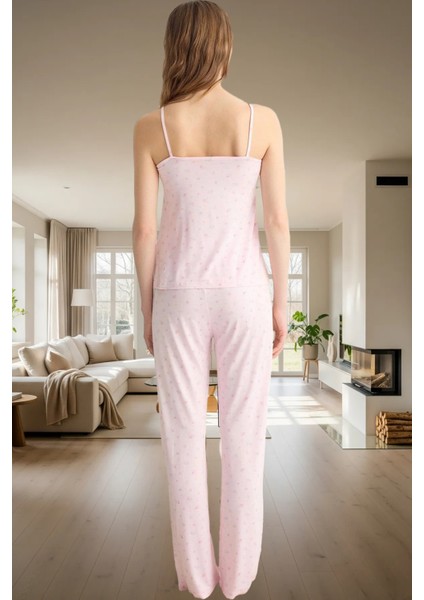 Kadın Çok Çiçekli Ince Askılı Viskoz Pijama Takımı Rahat Ev Giyim Kullanım Mükemmel Uyum modelleri