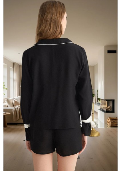 Kadın Viskon Pijama Takımı Şortlu Bağlamalı Rahat Seçkin Malzeme Kaliteli Işçilik modelleri