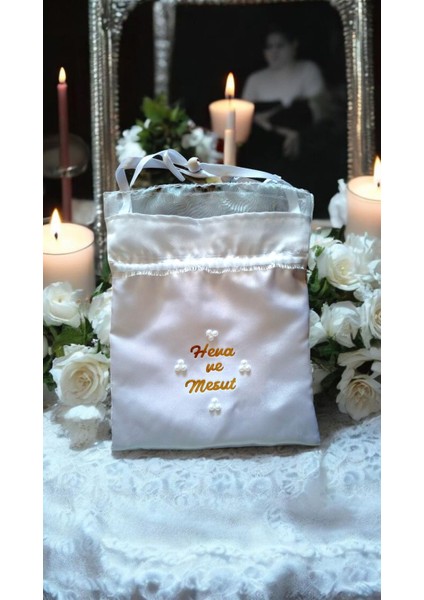 Ct Isme Özel Saten Gelin Para Kesesi fiyatları