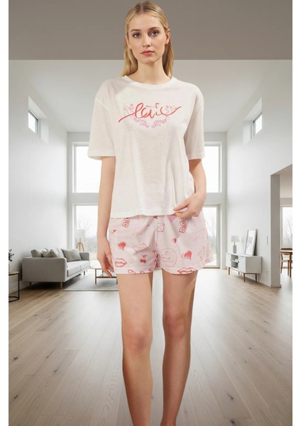 Kadın Pijama Takımı Sevgililer Günü Baskılı Pamuklu Rahat Ev Giyim Profesyonel Görünüm Mükemmel Uyum fiyatları