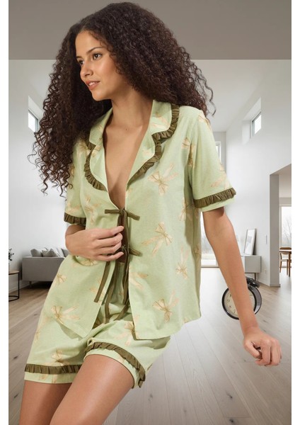 Kadın %100 Pamuklu Kısa Kollu Regular Pijama Takımı Konforlu Kesim Modern Stil Uzun Ömürlü fiyatları