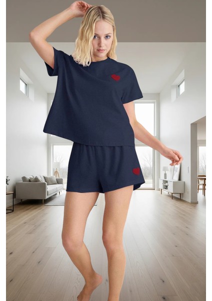 Kadın Örme Pijama Takımı Kısa Kol Regular Kalıp Yazlık Şık Görünüm Özenle Seçilmiş