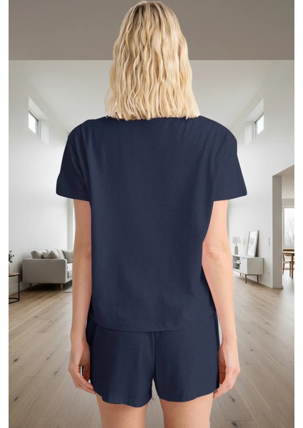 Kadın Örme Pijama Takımı Kısa Kol Regular Kalıp Yazlık Şık Görünüm Özenle Seçilmiş modelleri