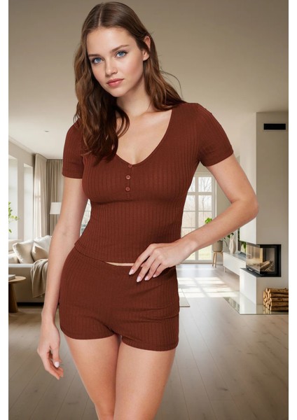 Kadın Yazlık Kısa Kollu Regular Kalıp Pamuk Polyester Pijama Takımı Kaliteli Işçilik Uzun Ömürlü modelleri