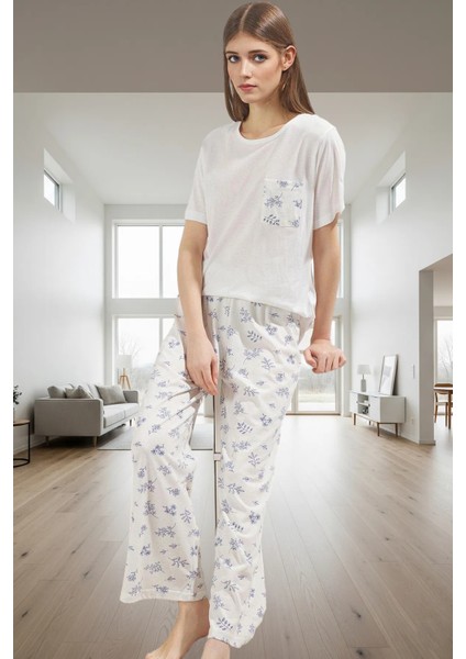 Kadın Hamile Pijama Takımı %100 Pamuk Çiçekli Desenli Rahat Seçkin Malzeme Modern Stil fiyatları