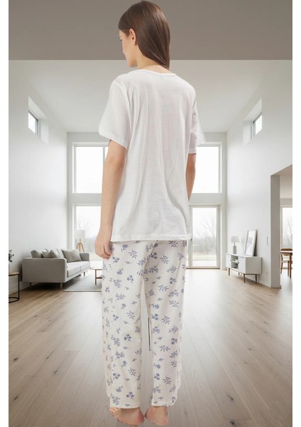 Kadın Hamile Pijama Takımı %100 Pamuk Çiçekli Desenli Rahat Seçkin Malzeme Modern Stil modelleri