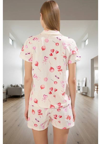 Kadın Pamuklu Kısa Kollu Pijama Takımı Şortlu Rahat Yazlık Mükemmel Uyum Premium Kalite modelleri