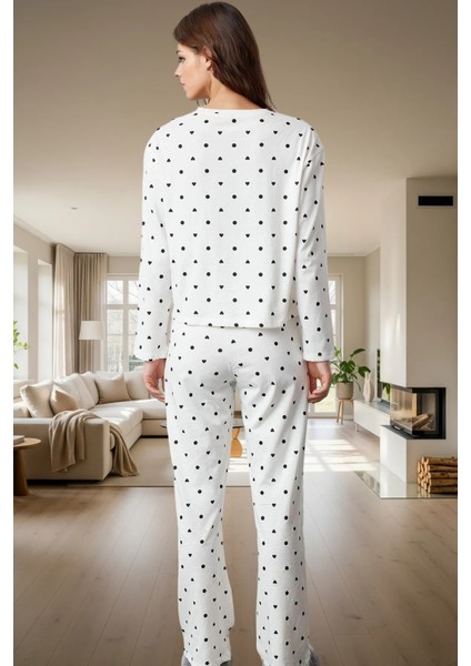 Kadın Regular Kalıp Uzun Kollu Pamuklu Pijama Takımı Modern Stil Özel Tasarım Kaliteli Işçilik modelleri