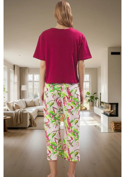 Kadın Çiçekli Pijama Takımı Rahat Pamuklu Örme Kumaş Trend Tasarım Yüksek Kalite Modern Stil modelleri