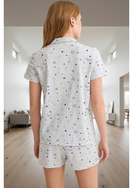 Kadın Melanj Galaksi Desenli Rahat Pijama Takımı Profesyonel Görünüm Uzun Ömürlü Günlük Kullanım Için modelleri