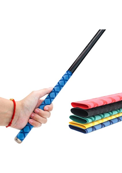 25MM Olta Kamışı Koruyucu Kaydırmaz Makaron Shrink 100CM - Siyah