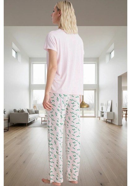 Kadın Rahat Viskon Pijama Takımı Çiçekli Desenli Basic Kalıp Konforlu Kesim Yüksek Kalite modelleri