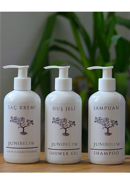 JUNİBELİW 3'lü Set BOŞ Beyaz Plastik Saç Kremi Duş Jeli Şampuanlık Banyo Takımı 3X250CC fiyatları