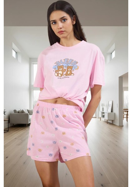 Kadın Ayıcık Desenli Pamuklu Pijama Takımı Rahat Uyku Keyfi Için Premium Kalite Seçkin Malzeme fiyatları
