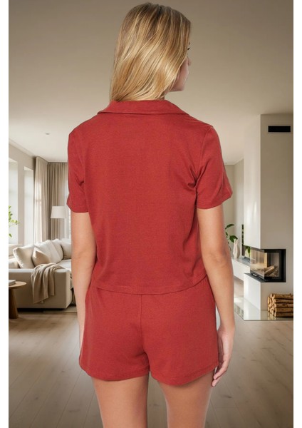 Kadın Nakışlı Pamuklu Polyester Örme Pijama Takımı Trend Tasarım Yüksek Kalite modelleri