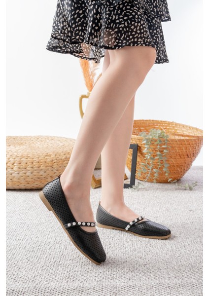 Kadın Siyah Cilt İncili Babet Ev ve Dış Mekan Ayakkabısı fiyatları