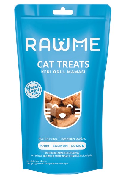 Dondurularak Kurutulmuş 100% Doğal Çiğ Kedi Somon