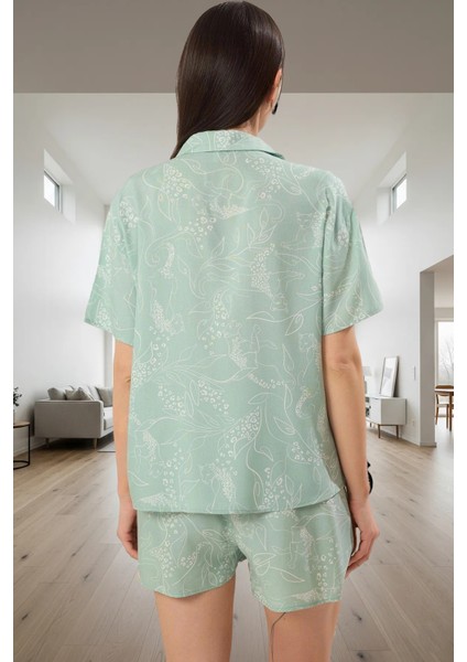 Kadın Rahat Yazlık Viskoz Pijama Takımı Şortlu Hayvan Desenli Shally Dokuma Profesyonel Görünüm modelleri