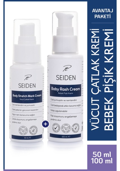 Bebek Pişik Kremi 100ML ve Anne Hamile Çatlak Önleyici Kremi 50ML Ikili Avantaj Paketi