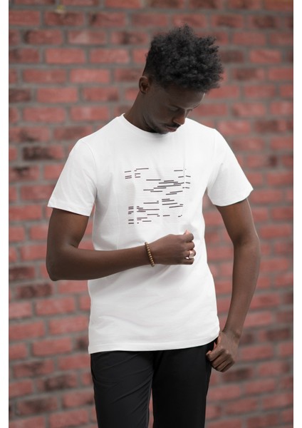 Slim Fit Sıfır Yaka Baskılı Pamuklu T-Shirt modelleri