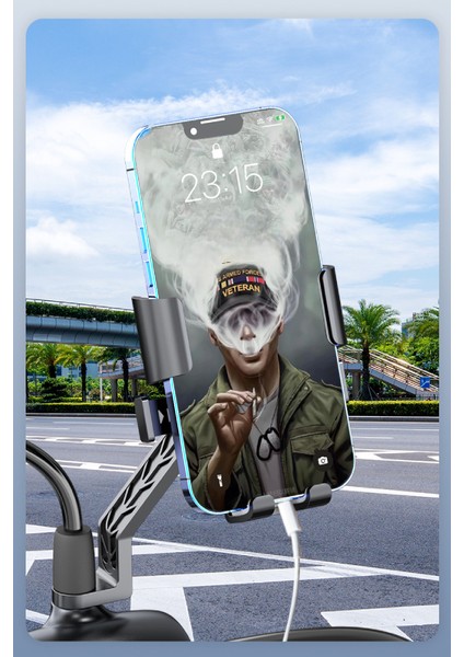 Bisiklet Scooter Motosiklet Otomatik Tuşlu Motosiklet Ayna Bağlantılı Telefon Tutucu fırsatları