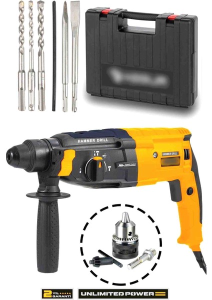 Elektrikli 850W Metal Şanzıman Darbeli Matkap Kırıcı Delici Hilti 2-28MM