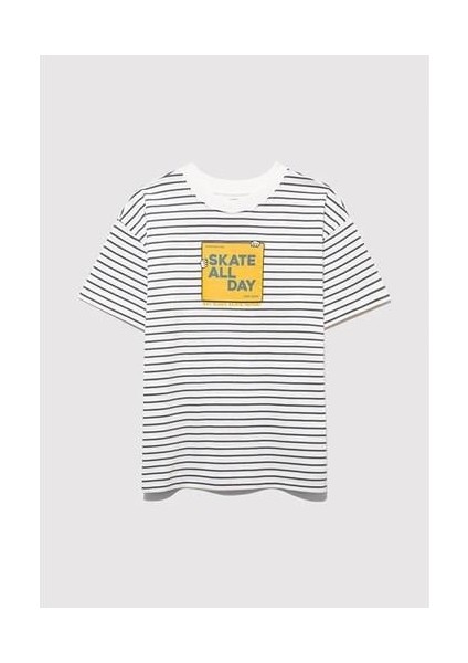 Skate All Day Baskılı Gri Erkek Çocuk T-Shirt M6610263-89187