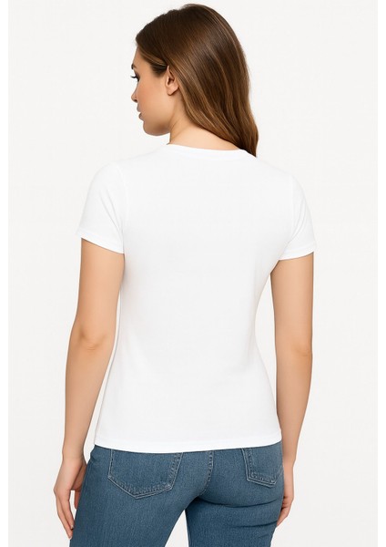 Elit Kadın 2'li Kısa Kollu Bisiklet Yaka Elestan Body Atlet modelleri