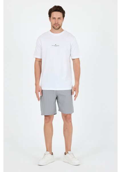 Outlaw Apparel Baskılı %100 Pamuk Kısa Kol Rahat Kalıp Bisiklet Yaka Erkek T-Shirt 0970