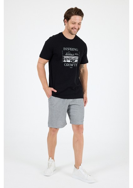 Erkek %100 Pamuk Bisiklet Yaka Kısa Kollu Baskılı T-Shirt Rahat ve Şık Günlük Erkek Tişört 0012 modelleri