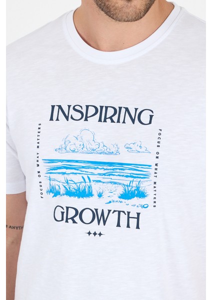 Erkek %100 Pamuk Bisiklet Yaka Kısa Kollu Baskılı T-Shirt Rahat ve Şık Günlük Erkek Tişört 0012 fırsatları