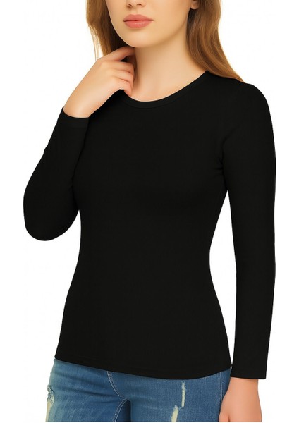 Tutku Elit Kadın 2'li Uzun Kollu Bisiklet Yaka Elestan Body Atlet