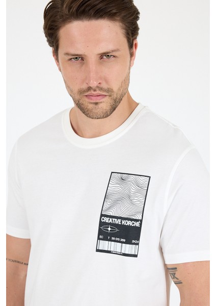 Erkek Bisiklet Yaka Baskılı T-Shirt – %100 Pamuk – Rahat ve Tarz Kısa Kollu Erkek Tişört 0022 fırsatları