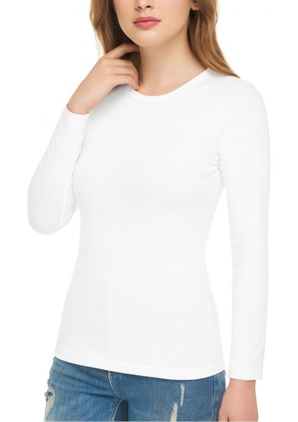 Tutku Elit Kadın 2'li Uzun Kollu Bisiklet Yaka Elestan Body Atlet