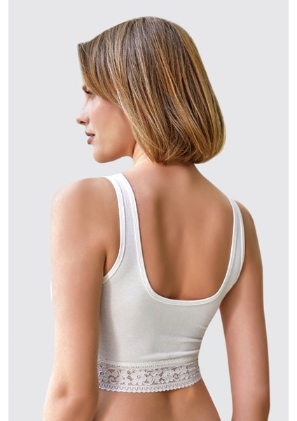 Berrak 2'li Dantel Detaylı Pamuklu Kalın Askılı Oyuk Yaka Atlet fiyatları