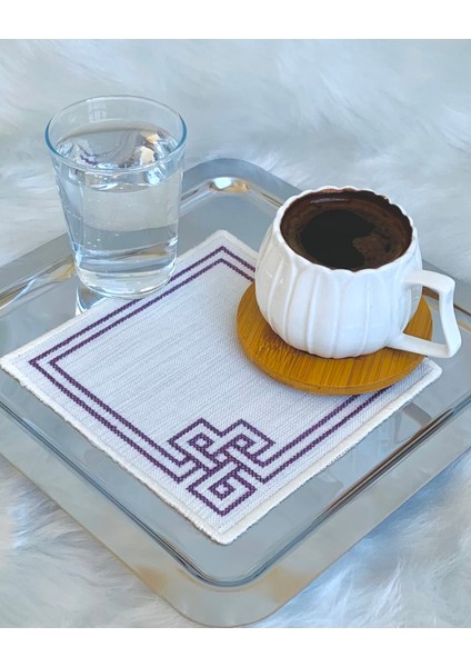 Kanaviçe Nakışlı Sunum Peçetesi,kokteyl Peçetesi Kahve Yanı Sunumluk Nakışlı Kahve Yanı 6 Adet Kumaş fiyatları