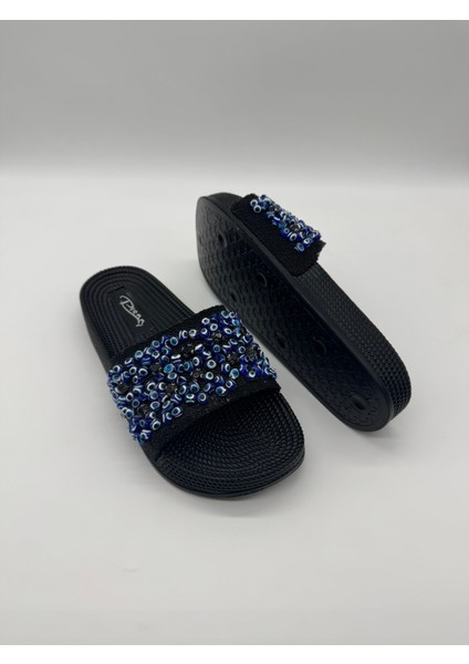 Nazar Boncuklu Ortopedik Kadın Terlik modelleri
