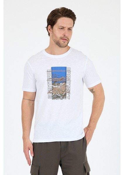 Erkek %100 Pamuk Bisiklet Yaka Kısa Kollu Baskılı T-Shirt Rahat ve Şık Günlük Erkek Tişört 0026 fiyatları